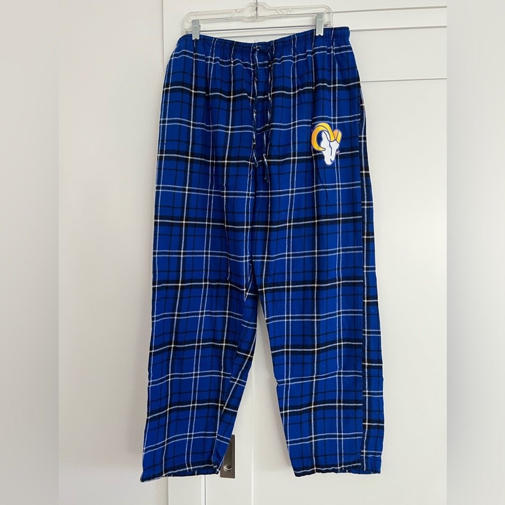 LA Rams, Blue Plaid Pajama Pants